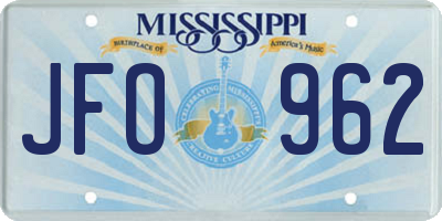 MS license plate JFO962