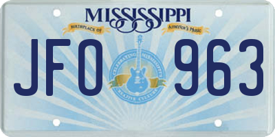 MS license plate JFO963