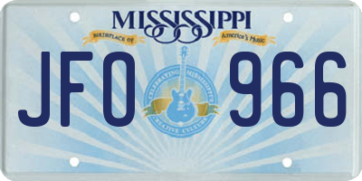 MS license plate JFO966