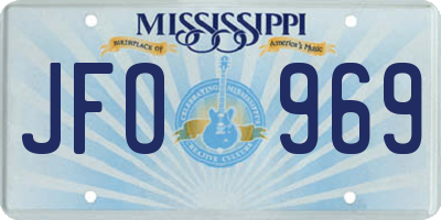MS license plate JFO969