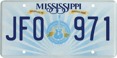 MS license plate JFO971