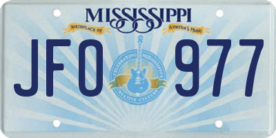 MS license plate JFO977