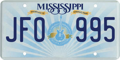 MS license plate JFO995