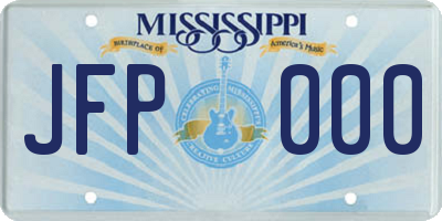 MS license plate JFP000
