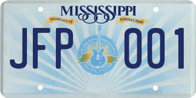 MS license plate JFP001