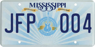 MS license plate JFP004