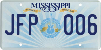 MS license plate JFP006