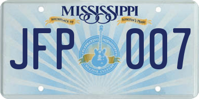 MS license plate JFP007