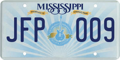 MS license plate JFP009