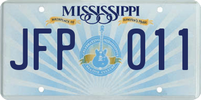 MS license plate JFP011