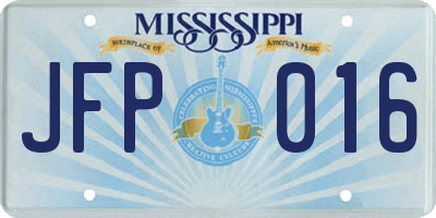 MS license plate JFP016
