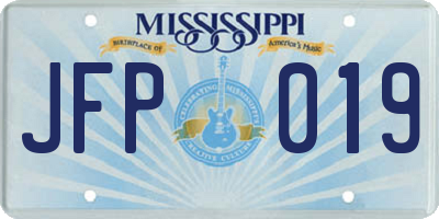 MS license plate JFP019