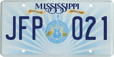 MS license plate JFP021