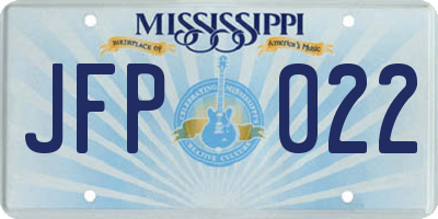 MS license plate JFP022