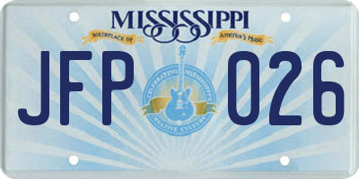 MS license plate JFP026