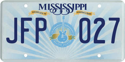 MS license plate JFP027