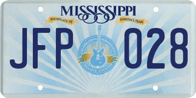 MS license plate JFP028