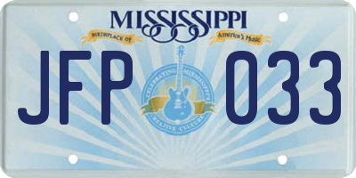 MS license plate JFP033
