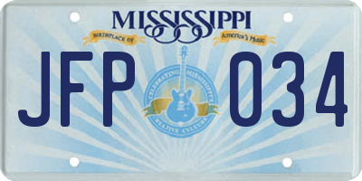 MS license plate JFP034