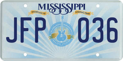 MS license plate JFP036