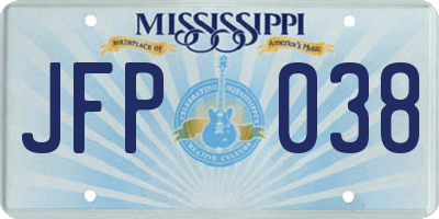 MS license plate JFP038