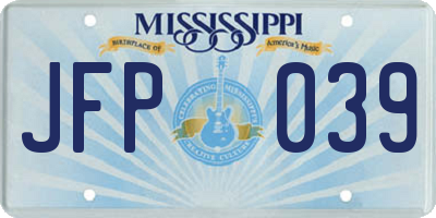 MS license plate JFP039