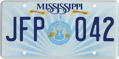 MS license plate JFP042