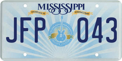 MS license plate JFP043