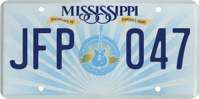 MS license plate JFP047