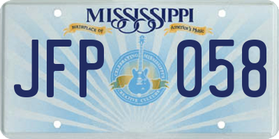 MS license plate JFP058