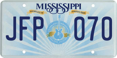 MS license plate JFP070