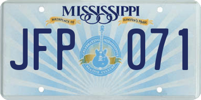 MS license plate JFP071