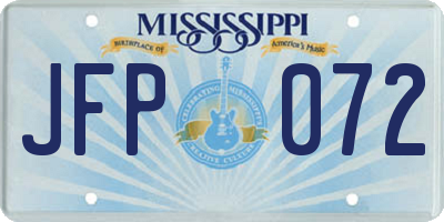 MS license plate JFP072