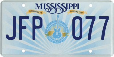 MS license plate JFP077