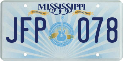 MS license plate JFP078