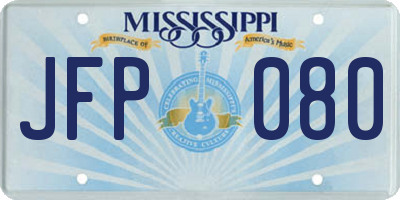 MS license plate JFP080