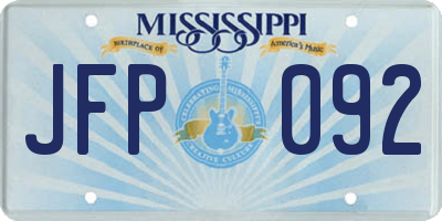 MS license plate JFP092