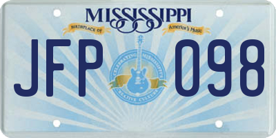 MS license plate JFP098