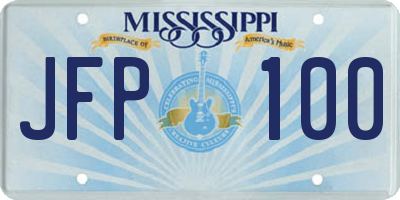 MS license plate JFP100