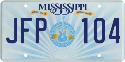 MS license plate JFP104