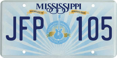 MS license plate JFP105