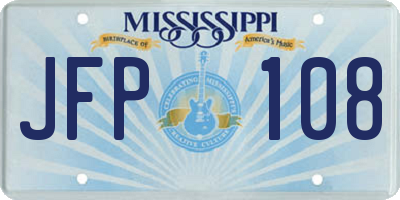 MS license plate JFP108