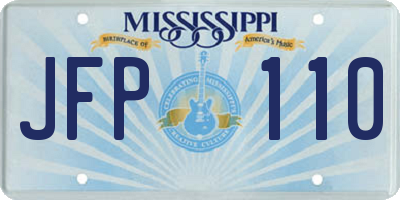 MS license plate JFP110