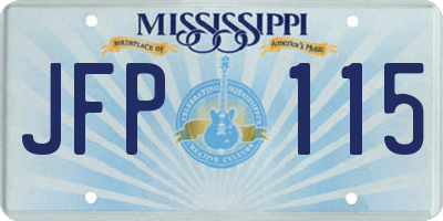 MS license plate JFP115