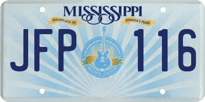 MS license plate JFP116