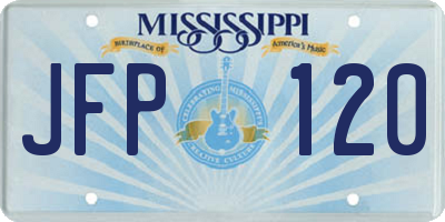 MS license plate JFP120