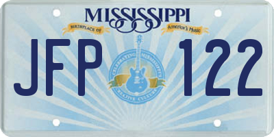 MS license plate JFP122