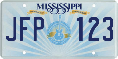 MS license plate JFP123