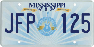 MS license plate JFP125