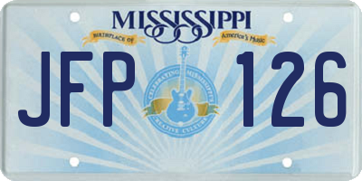 MS license plate JFP126